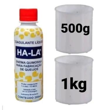 Imagem de Forma Para Fazer Queijo 1Un de 500g + 1 de 1kg + 1 Coalho Ha-la 200ml 