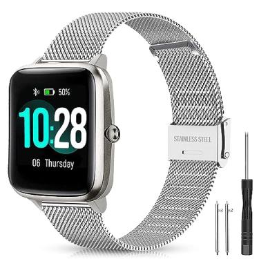 Imagem de Harikiri Pulseira de metal compatível com ID205L, pulseira de substituição de 19 mm para Veryfitpro, Yamay Fitness, GRV, Willful, Popglory, Blackview, UMIDIGI, ID205S ID205G ID215G ID216 SW020 SW023