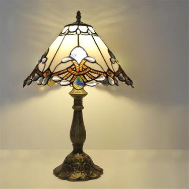 Imagem de Lâmpada de mesa vintage americana LED Luxo Criatividade Sala de estar Estudo Quarto Lâmpada de cabeceira Villa Hotel Cor Vidro Mesa Luz (Estilo 21)