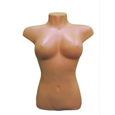 Imagem de Manequim Busto Feminino Meio Corpo em Plástico, 53 cm Altura x 43 cm Largura x 22 cm Profundidade
