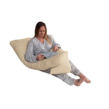 Imagem de Travesseiro para Gestante, 120 x 60 cm, Micropercal 200 Fios, Enchimento Siliconizado (Avelã)