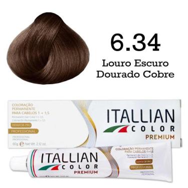 Imagem de Coloração 6.34 Louro Escuro Dourado Cobre  Itallian Color