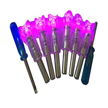 Imagem de JIEXI HWYP Nocks de flecha de besta iluminados automaticamente com corda de arco ativado pacote com 6 (roxo)