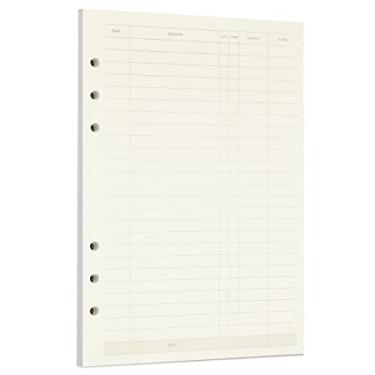 Imagem de Zelten 1 pacote com 45 folhas/90 páginas, papel perfurado, folhas soltas, refil de papel para fichário de 6 furos, organizador pessoal, diário, caderno recarregável