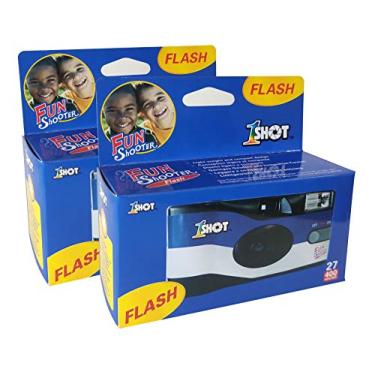 Imagem de Câmera descartável de 35 mm película de uso único One Shot 400 ASA/ISO 27 exposições com flash, pacote com 2