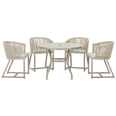 Imagem de  Mesa com 4 Cadeiras de Jantar Roma 100cm e Noronha em Aluminío
