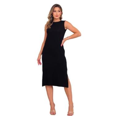 Imagem de Vestido Midi Feminino Soltinho Malha de Viscose Elegante - IV STORE, P