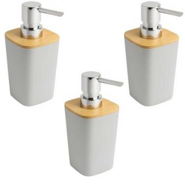 Imagem de saboneteira banheiro 3un dispenser sabonete líquido 400ml - Importado,