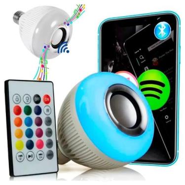 Imagem de Lampada Musical Caixa Som 12w Bluetooth Luz Led RGB com Controle - LM