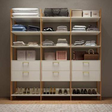 Imagem de Guarda Roupa Closet 217,5cm com Prateleiras Dalla Costa MDF - Dalla Co