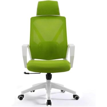 Imagem de Cadeira de malha de malha respirável de ergonomia com travesseiros cadeira executiva de braços e rodas cadeira de computador giratória, verde