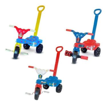 Imagem de Triciclo Infantil Spider Policia,Tutti Frutti com Empurrador Kepler, T