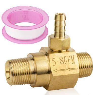 Imagem de Dimakung Lavadora de alta pressão 5-8 GPM Injetor químico 100776 para bomba geral, injetor de downstream e injetor de sabão, orifício de 2,3 mm, 4500 PSI, 3/20.3 cm NPT-M, alto consumo de 20%