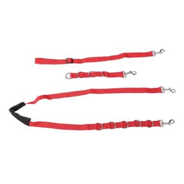 Imagem de Barriga para limpeza de cães, vários grampos de metal para vaso sanitário/extensão de laço para banhar por cães (vermelho)