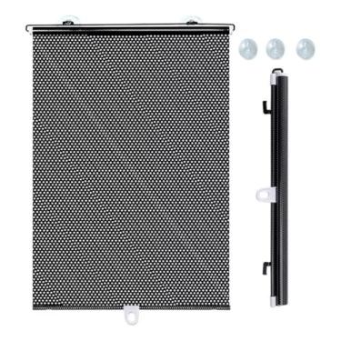 Imagem de Cortina Blackout Retratil Casa Sala Quarto Carro Cortina Blecaute Corta Luz Persiana Poliester Com Ventosa Proteção Solar 50cm X 1.25m Cor Preta BESTRVIRTUAL ECOMMERCE (68CM X 125CM)