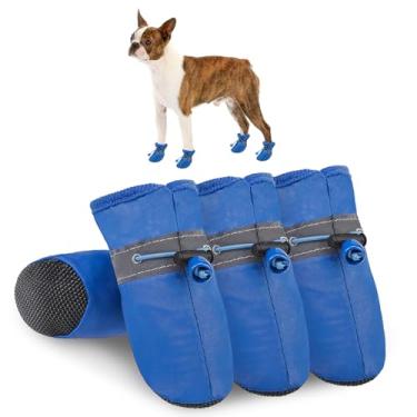 Imagem de SCENEREAL Sapatos de cachorro para pavimento quente para cães pequenos e médios protetores de patas, botas de verão resistentes ao calor à prova d'água macias para caminhadas ao ar livre, pisos