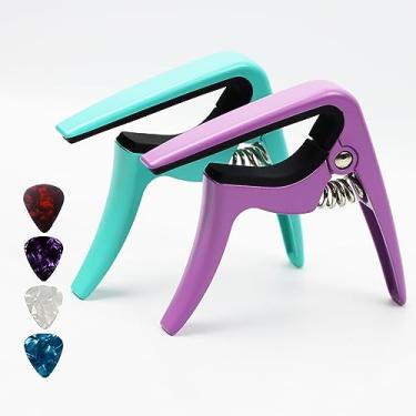 Imagem de Junlego Capotraste Para Ukulele, Pacote Com 2 Capos Soprano, Concerto, Tenor E Barítono, Acessórios Ukulele (Verde Roxo)