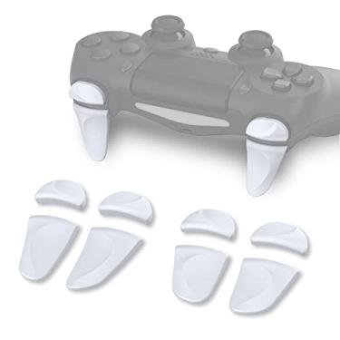 Imagem de playvital 2 Pares De Botões Ombro, Extensores Gatilho Para Controle Ps4 Todos Os Modelos, Ajustadores Melhoria Jogo, Para-Choque, Slim Pro - Branco