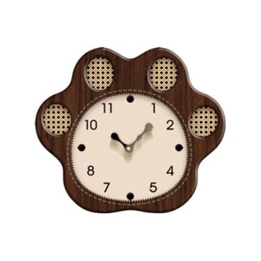 Imagem de FLCPJGV Relógio de parede de dupla face com design retrô, relógio decorativo redondo silencioso e sem -taque para, cozinha e decoração de casa, Marrom