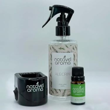 Imagem de Kit Home Spray Aromatizador Difusor Eletrico Essencia Concentrada 10ml (PRETO, ALECRIM)