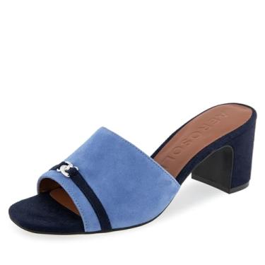 Imagem de Aerosoles Sandália feminina de salto Gela, Camurça jeans azul, 9