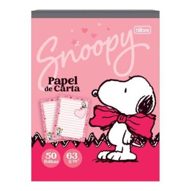 Imagem de Papel de Carta Caderno Colado Snoopy 50 Folhas Decoradas 63g/m² Tilibr