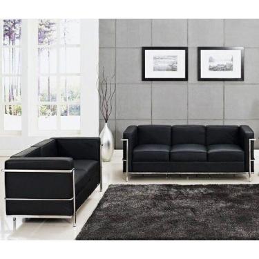 Imagem de Conjunto Sofas Lc2 E Lc3 Para Recepcao - RF Mobiliário, Preto