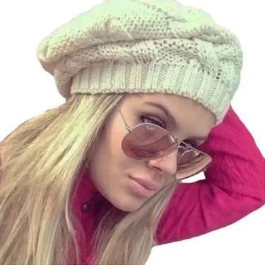 Imagem de Touca Caída Tricô Gorro Boina Beanie Lã Masculina Feminina Macio Quent