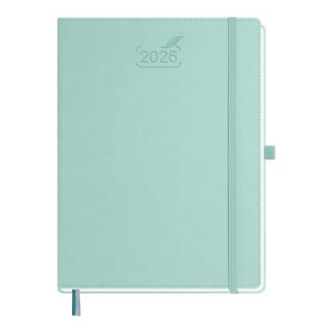 Imagem de BEZEND Agenda 2026 semanal e mensal (21,6 cm x 28 cm) calendário diário com horários e abas de hora em hora (janeiro a dezembro), notas e despesas, suporte para caneta, bolso interno, capa dura de