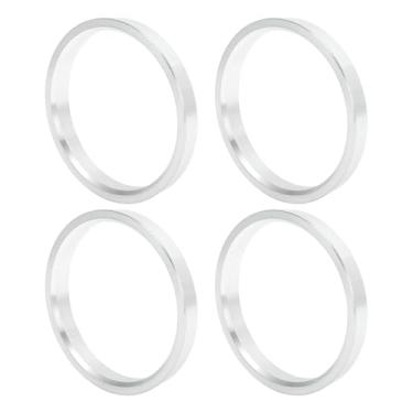 Imagem de INFINAUTO Anéis centralizados no cubo da roda do carro OD 79,6 mm para ID 71,1 mm Eixo central de rodas com absorção de choque Hubrings liga de alumínio tom prateado durável