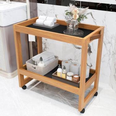 Imagem de Balcão Carrinho Com Rodas Holambra Preto