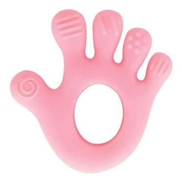 Imagem de Mordedor Mãozinha Silicone Rosa +4m Buba
