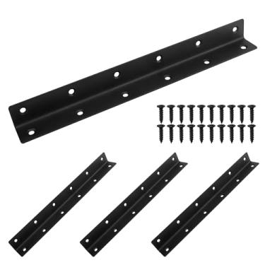 Imagem de Redunest Suporte Em L, Suporte De Canto Para Serviços Pesados, Pacote Com 4 Suportes De Prateleira De Metal De 10,8", Suporte De Ângulo Para Prateleiras, Suportes De Metal Preto Para Madeira, Comprime