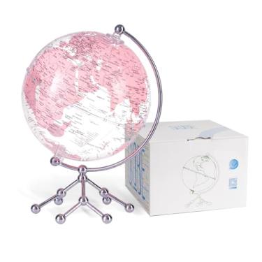 Imagem de Chlobin Globo Terrestre Rosa Decorativo De 8 Polegadas Com Suporte - Mesa Para Decoração Escritório Ou Casa, Educacional Mapa Detalhado, Metal Giratório, Perfeito Aprendizado Geografia E Presentes