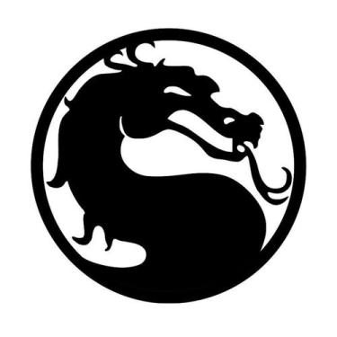 Imagem de mandala Mortal Kombat Gamer decorativo dragão MDF c/ fita dupla face d