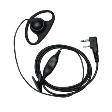 Imagem de Sarcia Fone de ouvido Walkie Talkie em forma de D com microfone PTT para BaoFeng UV-5R UV-82 BF-888S BF-F8HP Kenwood TK-2107 TK-2108 K1 RT15 RT21 RT22 RT68 H-777 rádio bidirecional, cabeça K de 2
