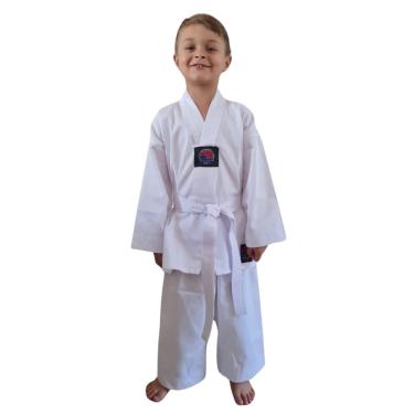 Imagem de Dobok Kimono Taekwondo - Brim Leve - Branco Infantil Homologado (M2)
