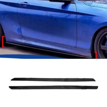 Imagem de Extensão de spoiler labial de saia lateral do carro difusor protetor para 2 séries F22 2013-2019 divisor de saia lateral do carro acessórios avental (preto brilhante)