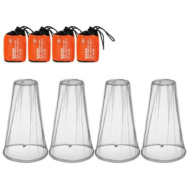 Imagem de Hestya Pacote com 4 redes de proteção de mosquiteiro para atividades ao ar livre, caminhadas, acampamento, escalada, mosquitos, prevenção de insetos (cinza)