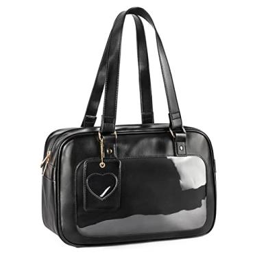 Imagem de STEAMEDBUN Ita Bag Bolsa escolar japonesa com inserção, bolsa de ombro anime para cosplay, Preto - novo quadrado, Medium, Bolsa