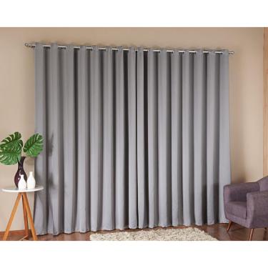 Imagem de Cortina Blackout Corta Luz Em Tecido Grosso 2,00X1,60 Chumbo