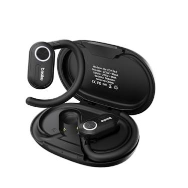 Imagem de Fone de Ouvido Bluetooth OWS com Tela LCD, Bluetooth 5.4, Estéreo Hi-Fi, Cancelamento de Ruído Ativo, Basike Fone Esportivo com Ganchos, IPX4, 40 Horas de Reprodução, para Treino e Corrida(Preto)