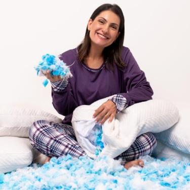 Imagem de Travesseiro Ajustável Snow Flakes Sonopillow® - flocos de espuma NASA removíveis para controle da altura, ideal para dores na coluna, altura perfeita, alívio de pressão, tecido respirável