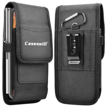 Imagem de Caseswill Capa coldre de nylon para celular compatível com iPhone 16 15 14 13 12 11 e modelos Pro, X, XR, Samsung Galaxy S20 S21 S22 S23 S24 S25 e Plus