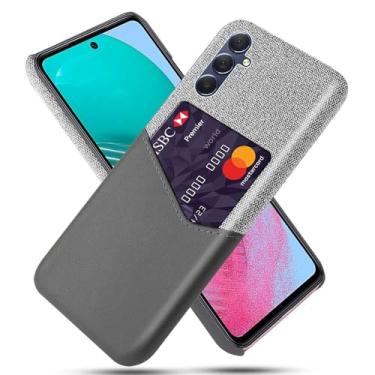 Imagem de Capa para Samsung Galaxy M54 5G,Tela e tampa de couro PU,Anti-deslizante,Resistência à impressão digital,Caso de proteção de 360°com 1 slot de cartão atrás-Gray