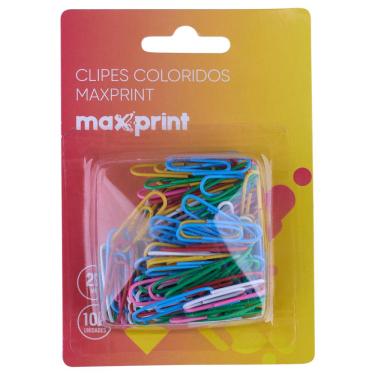 Imagem de Clipes Coloridos com 100 Unidades Maxprint