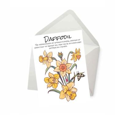 Imagem de PICTURE THIS PRINTS Flor de nascimento de narciso rude, cartão de felicitações com significado de flor de nascimento de narciso, cartão de aniversário sarcástico, desejos de aniversário de março