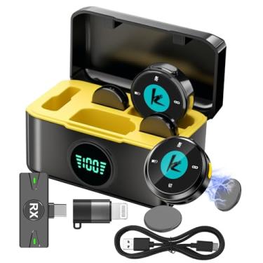 Imagem de Microfone de lapela sem fio para iPhone/Android com Lightning/USB C (2 TX+2 RX+capa de carregamento)