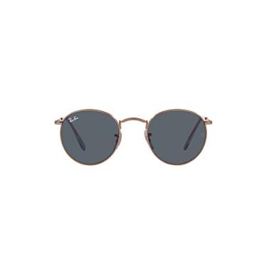 Imagem de Óculos de Sol Ray-Ban Round Metal 0RB3447 9202R5 Tam 47 / Rose Gold - Lentes Azul