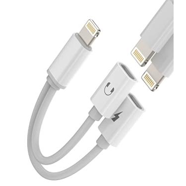 Imagem de Adaptador de fone de ouvido para iPhone, divisor duplo Lightning 2 em 1, dongle de carregamento de áudio, adaptador de conector duplo para cabo de carregamento AUX para Apple MFI Certified 13 12 11